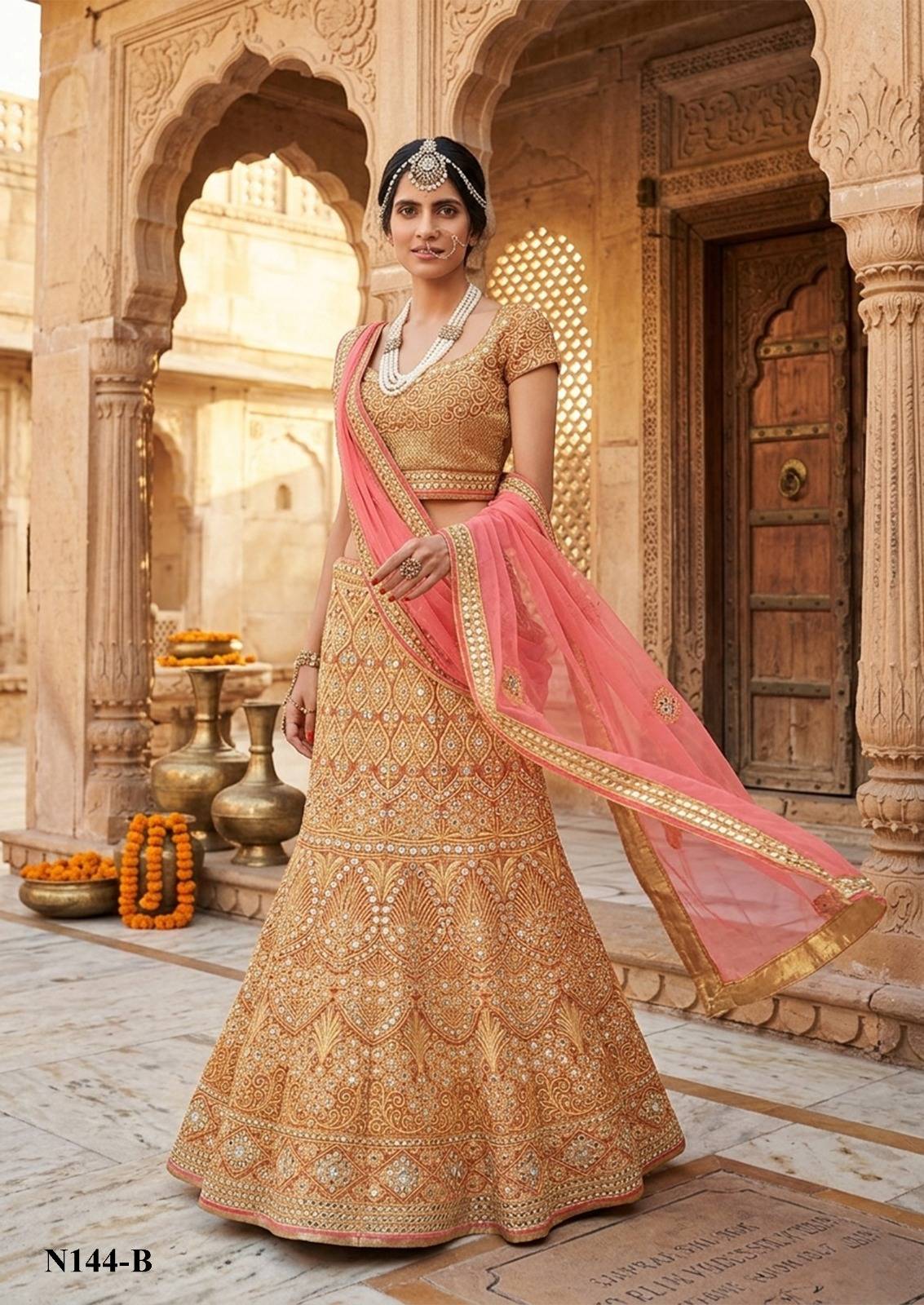  NIMAYA LEHNEGA SALE by MAHOTSAV Bridal Wear Collection Beautiful Stylish Colorful Fancy Party Wear & Occasional Wear Banarasi Silk Lehengas At Wholesale Price